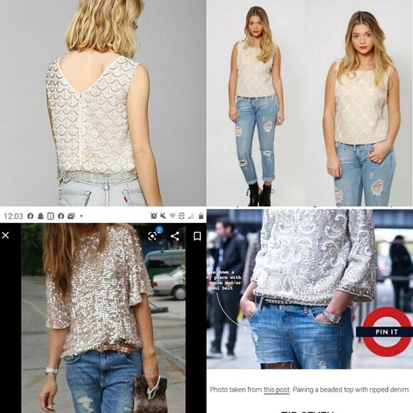 Vintage beaded silk top Size small. NWT - Picture 7 of 8